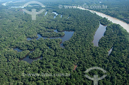  Subject: Aerial view of the Madeirinha river, and lowland lakes with different colors of water  / Place:  Northeast of the Borba municipality - Amazonas state - Brazil  / Date: 11/2007 