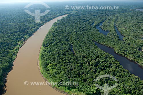  Subject: Aerial view of the Madeirinha river, and lowland lakes with different colors of water  / Place:  Northeast of the Borba municipality - Amazonas state - Brazil  / Date: 11/2007 