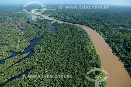  Subject: Aerial view of the Madeirinha river, and lowland lakes with different colors of water  / Place:  Northeast of the Borba municipality - Amazonas state - Brazil  / Date: 11/2007 