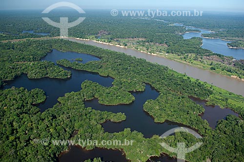  Subject: Aerial view of the Madeirinha river, and lowland lakes with different colors of water  / Place:  Northeast of the Borba municipality - Amazonas state - Brazil  / Date: 11/2007 