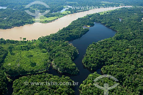  Subject: Aerial view of the Madeirinha river, and lowland lakes with different colors of water  / Place:  Northeast of the Borba municipality - Amazonas state - Brazil  / Date: 11/2007 