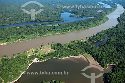  Subject: Aerial view of the Madeirinha river, and lowland lakes with different colors of water  / Place:  Northeast of the Borba municipality - Amazonas state - Brazil  / Date: 11/2007 