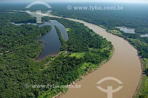  Subject: Aerial view of the Madeirinha river, and lowland lakes with different colors of water  / Place:  Northeast of the Borba municipality - Amazonas state - Brazil  / Date: 11/2007 