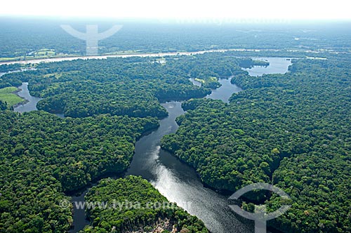  Subject: Aerial view of the Madeirinha river, and lowland lakes with different colors of water  / Place:  Northeast of the Borba municipality - Amazonas state - Brazil  / Date: 11/2007 