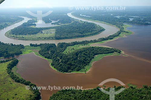  Subject: Aerial view of the Madeirinha river, and lowland lakes with different colors of water  / Place:  Northeast of the Borba municipality - Amazonas state - Brazil  / Date: 11/2007 