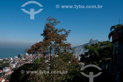  Subject: View from Cantagalo favela to Ipanema beach and Morro Dois Irmãos (Two Brothers Mountain)  / Place: Rio de Janeiro city - Rio de Janeiro state - Brazil  / Date: 06/2010 