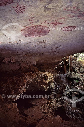  Subject: Rock painting in an archaeological site  / Place:  Region of Central - Bahia state - Brazil  / Date: 1995 