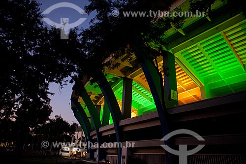  Subject: Facade of Jornalista Mario Filho stadium - also known as Maracana - at dusk / Place:  Rio de Janeiro city - Rio de Janeiro state - Brazil  / Date: 06/2010 
