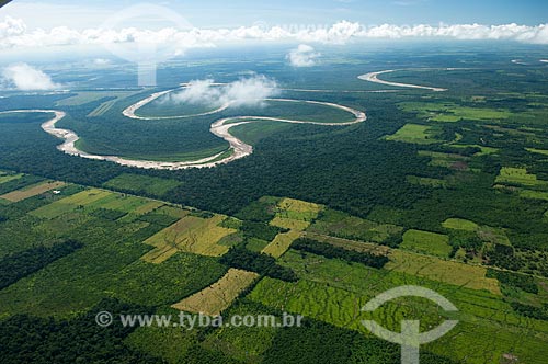  Subject: Aerial view of a agriculture zone near the Yapacani River  / Place:  Santa Cruz Department - Bolivia  / Date: 03/2008 