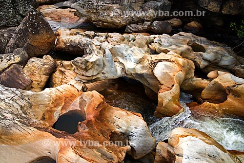  Holes in the Ribeirao da Guinda river used by prospectors once they contain gravel with chances of ocurrence of gold and diamonds  - Diamantina city - Brazil