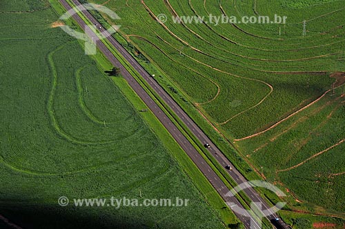  Subject: Aerial view of the SP-300 highway in the city of Lins  / Place:  Lins city - Sao Paulo state - Brazil  / Date: 02/2009 