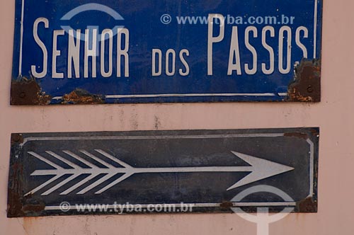  Subject: Sign Board of the Senhor dos Passos Street in downtown  / Place:  Rio de Janeiro city - Brazil  / Date: 11/2010 