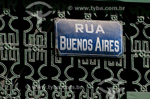  Subject: Sign Board of the Buenos Aires Street in downtown  / Place:  Rio de Janeiro city - Brazil  / Date: 11/2010 