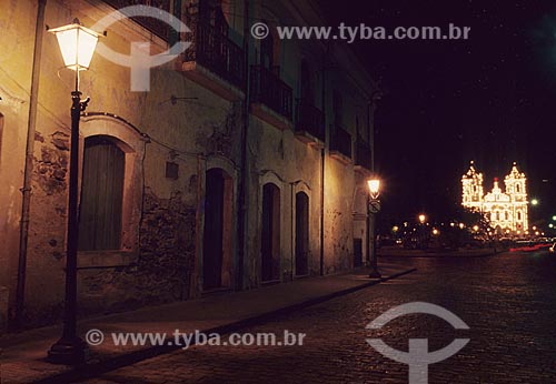  Subject: Church lightened / Place: Santo Amaro da Purificacao city - Bahia State - Brazil / Date: 2003 