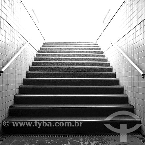  Subject: Stairway to the soccer field of Maracana stadium  / Place:  Rio de Janeiro - Brazil  / Date: 2010 