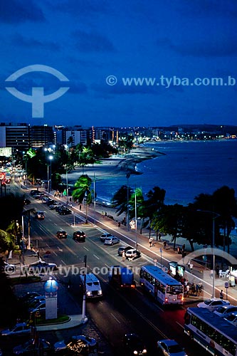  Subject: Night view of Ponta Verde beach  / Place:  Maceio city - Alagoas state - Brazil  / Date: 2011 