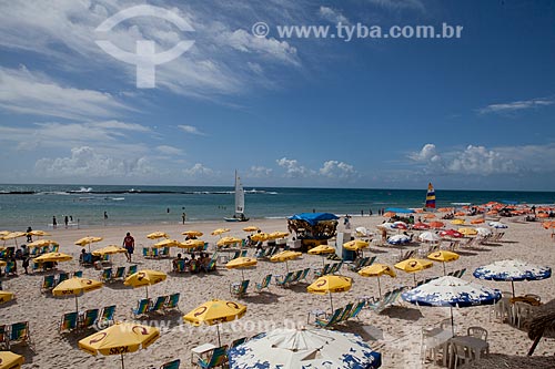  Subject: Beach tents in the Frances beach  / Place:  South shore of Maceio city - Alagoas  / Date: 2011 
