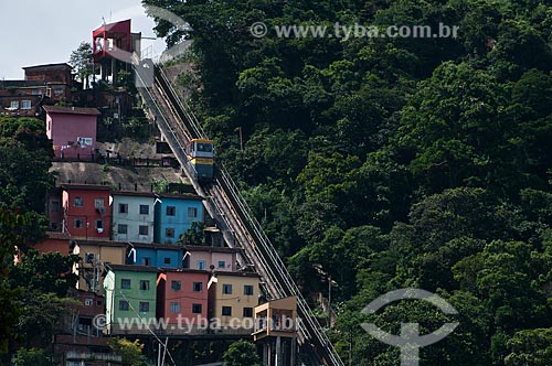  Subject: Inclined elevator of the Santa Marta Slum  / Place:  Botafogo - Rio de Janeiro city - Brazil  / Date: 2011 