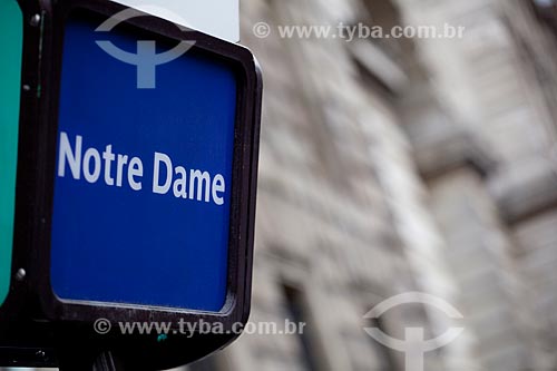 Subject: Notre Dame sign board  / Place:  Paris - France  / Date: 11/2010 
