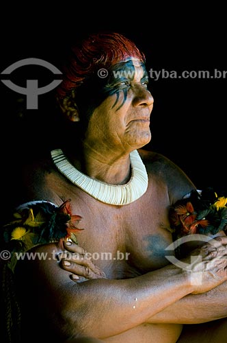 Subject: Tafukuma, the chief of the Kalapalo Village - Xingu Indian Park  / Place:  Querencia - Mato Grosso state - Brazil  / Date: 07/2009 