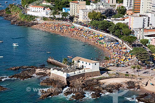  Subject: Aerial view of the Porto da Barra beach, and the Santa Maria Fort  / Place:  Salvador city - Bahia state - Brazil  / Date: 1/2011 