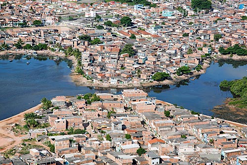  Subject: Aerial view of the Alagados slum in the suburb of Salvador city  / Place:  Salvador city - Bahia state - Brazil  / Date: 01/2011 