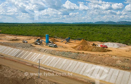  Subject: Aerial view of the Project for Integration of the Sao Francisco River with the watersheds of the Septentrional zone of the brazilian Northeast Region - Interbasin Transfer of the Sao Francisco River  / Place:  Cabrobro - Pernambuco state -  