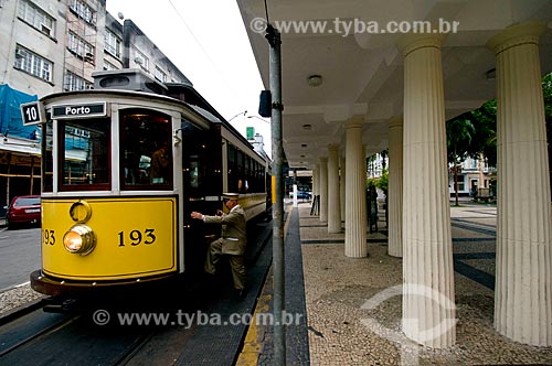 Subject: Touristic tram in the Maua Square of Santos city  / Place:  Santos city - Sao Paulo state - Brazil  / Date: 05/2010 