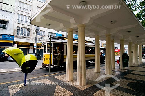  Subject: Touristic tram in the Maua Square of Santos city  / Place:  Santos city - Sao Paulo state - Brazil  / Date: 05/2010 
