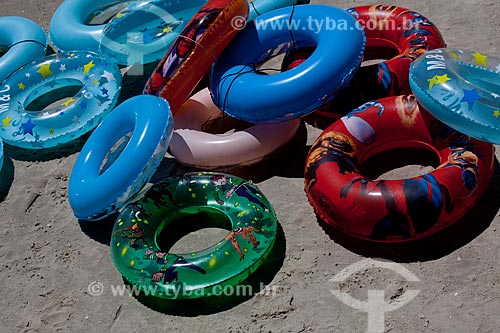  Inflatable floats in the Urca Beach  - Rio de Janeiro city - Brazil