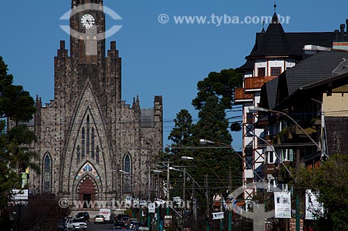  Subject: View of the Nossa Senhora de Lourdes Cathedral, also known as the Stone Cathedral  / Place:  Canela city - Rio Grande do Sul state - Brazil  / Date: 03/2011 