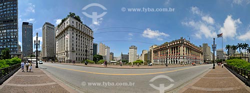  Subject: Panoramic view of the Cha viaduct with Patriarch square to left and Ramos de Azevedo Square with shopping Light to right / Place: Sao Paulo city - Sao Paulo state - Brazil  / Date: 12/2009 