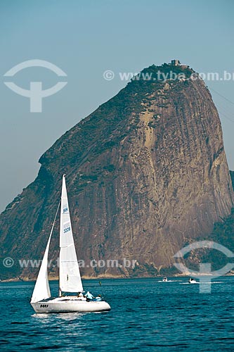  Subject: Sugar Loaf with sailboat in foreground / Place: Rio de Janeiro city - Rio de Janeiro state (RJ) - Brazil / Date: 08/2010 
