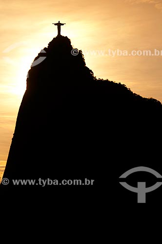  Subject: Silhouette of Cristo Redentor  ( Christ the Redeemer )  on  Morro do Corcovado  ( Corcovado Mountain )  at sunset / Place: Rio de Janeiro city  -  Rio de Janeiro state  -  Brazil / Date: 02/2011 
