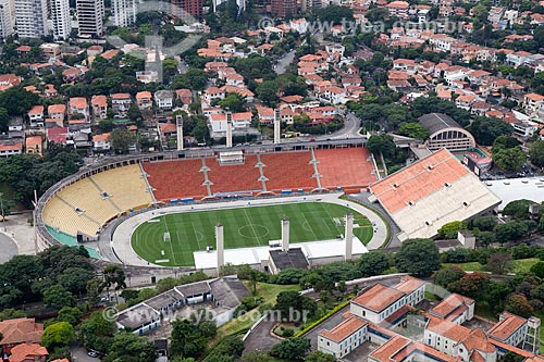  Subject: Aerial view of Pacaembu Stadium (Paulo Machado de Carvalho Municipal Stadium) / Place: Sao Paulo city - Sao Paulo state (SP) - Brazil / Date: 03/2011 