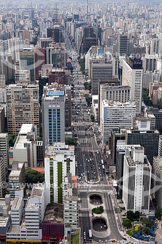 Subject: Aerial view of Paulista Avenue  / Place: Sao Paulo city - Sao Paulo state (SP) - Brazil / Date: 03/2011 