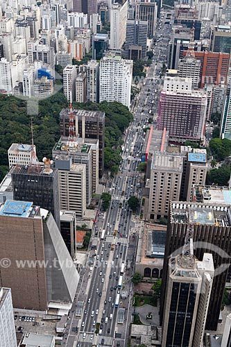  Subject: Aerial view of Paulista Avenue with emphasis on the building of FIESP (Federation of Industries of São Paulo) / Place: Sao Paulo city - Sao Paulo state (SP) - Brazil / Date: 03/2011 