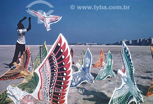  Subject: Vendor kite on Copacabana beach / Place: Rio de Janeiro city - Rio de Janeiro state (RJ) - Brazil / Date: Década de 70 
