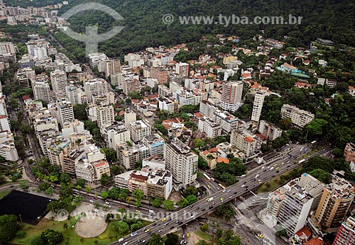  Subject: Aerial view of neighborhoods Humaitá and Botanical Gardens, just off Rebouças Tunnel / Place: Rio de Janeiro city - Rio de Janeiro state ( RJ ) -  Brazil / Date: 01/2011 