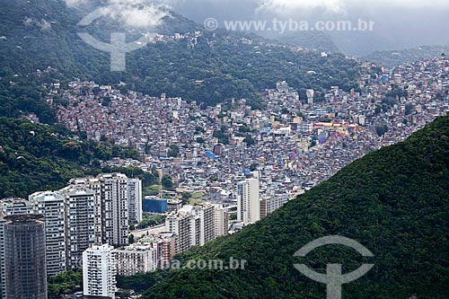  Subject: Aerial view of the Rocinha slum / Place: São Conrado neighborhood - Rio de Janeiro city - Rio de Janeiro state (RJ) - Brazil / Date: 03/2011 