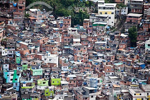  Subject: Aerial view of the Santa Marta slum / Place: Botafogo neighborhood - Rio de Janeiro city - Rio de Janeiro state (RJ) - Brazil / Date: 03/2011 