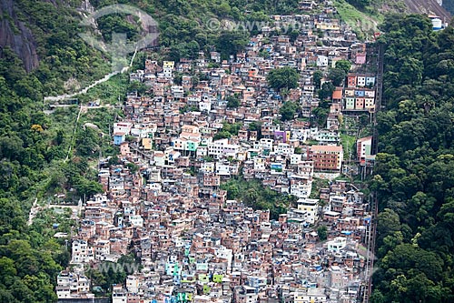  Subject: Aerial view of  Dona Marta hill and the Santa Marta slum / Place: Botafogo neighborhood - Rio de Janeiro city - Rio de Janeiro state (RJ) - Brazil / Date: 03/2011 