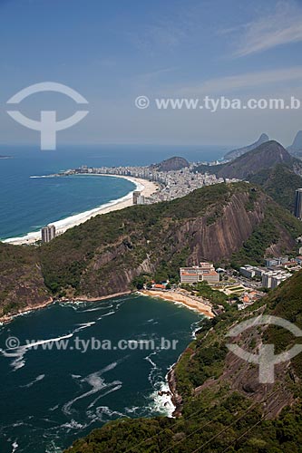  Subject: Aerial view of Praia Vermelha  (Red Beach) with Copacabana Beach in the background / Place: Rio de Janeiro city - Rio de Janeiro state - Brazil / Date: 10/2010 