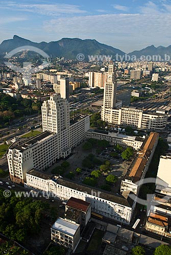  Subject: Aerial view of the Duque de Caxias Palace and Central Brazil Station / Place: City center - Rio de Janeiro city - Rio de Janeiro state (RJ) - Brazil / Date: 11/2009 