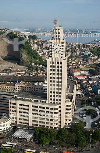  Subject: Aerial view of the building of Central do Brasil Station / Place: City center - Rio de Janeiro city -  Rio de Janeiro state (RJ ) - Brazil / Date: 11/2009 