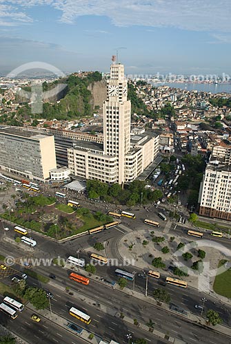  Subject: Aerial view of the building of Central do Brasil Station / Place: City center - Rio de Janeiro city -  Rio de Janeiro state (RJ ) - Brazil / Date: 11/2009 