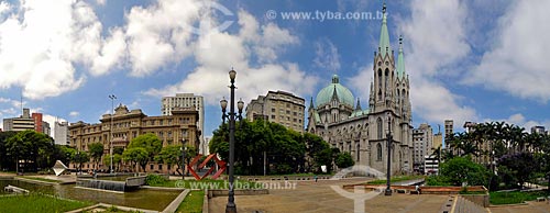  Subject: View of Catedral da Se ( Sao Paulo Metropolitan Cathedral ) and Court house / Place: Sao Paulo city - Sao Paulo state (SP) - Brazil / Date: 12/2009 