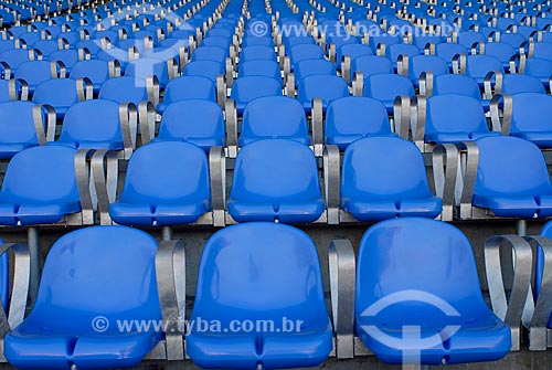  Subject: Blue chairs at the Journalist Mário Filho Stadium (Maracana) / Place: Rio de Janeiro city - Rio de Janeiro state (RJ)  - Brazil / Date: 07/2006 