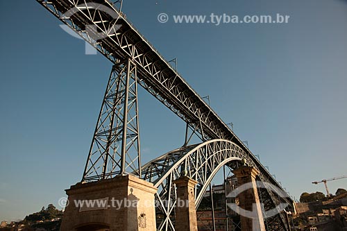  Subject: Dom Luis Bridge over the River Douro, consisting of two boards - built between 1880 and 1887 / Place: Porto city - Portugal - Europe / Date: 10/2010 