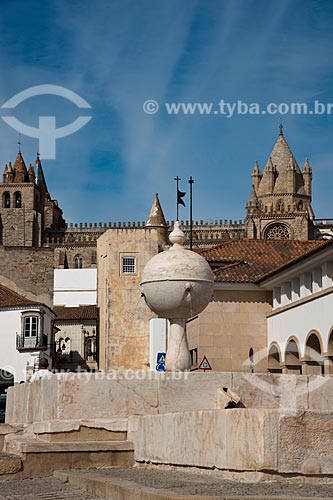  Subject: Renaissance fountain to 1556 of Largo Porta de Moura / Place: Evora city - Portugal - Europe / Date: 10/2010 